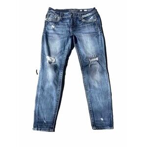 Miss Me Signature Ankle Skinny Denim Blue Jeans Size 30 Medium Wash J3308AKA